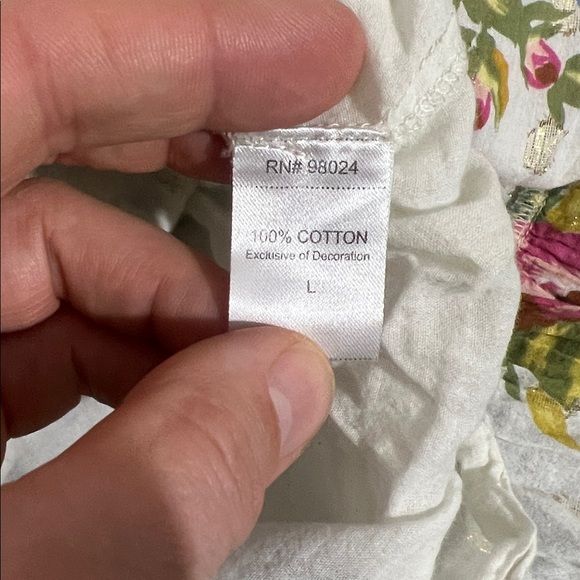 Love The Label Anthropologie Helena Ruffle Floral Blouse, Women’s size Large - Picture 9 of 15